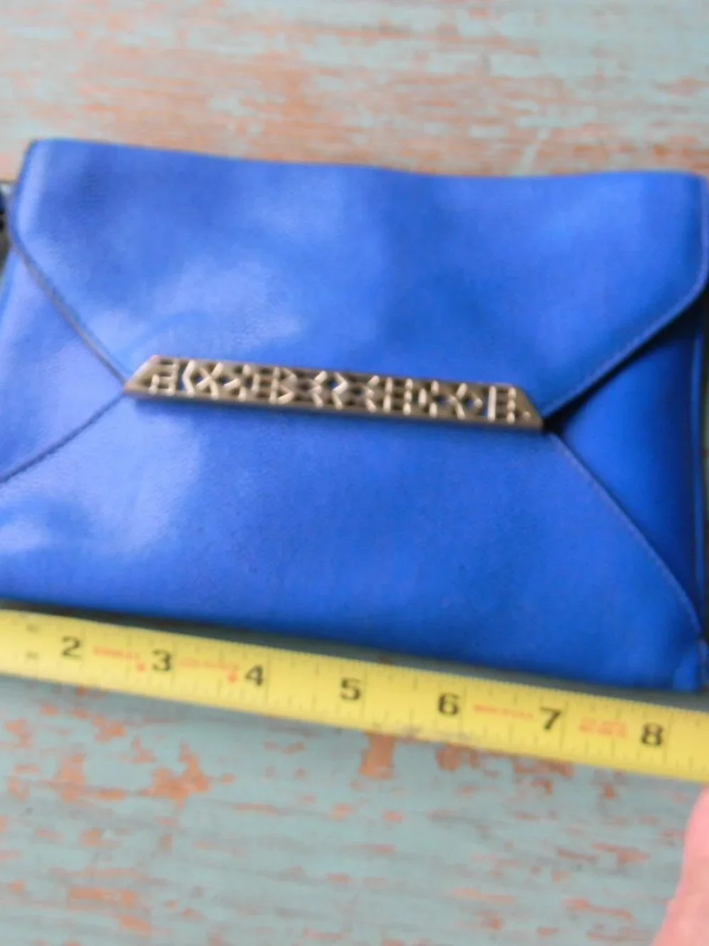 STELLA & DOT BLUE AVALON LARGE WRISTLET/WALLET/CLUTCH